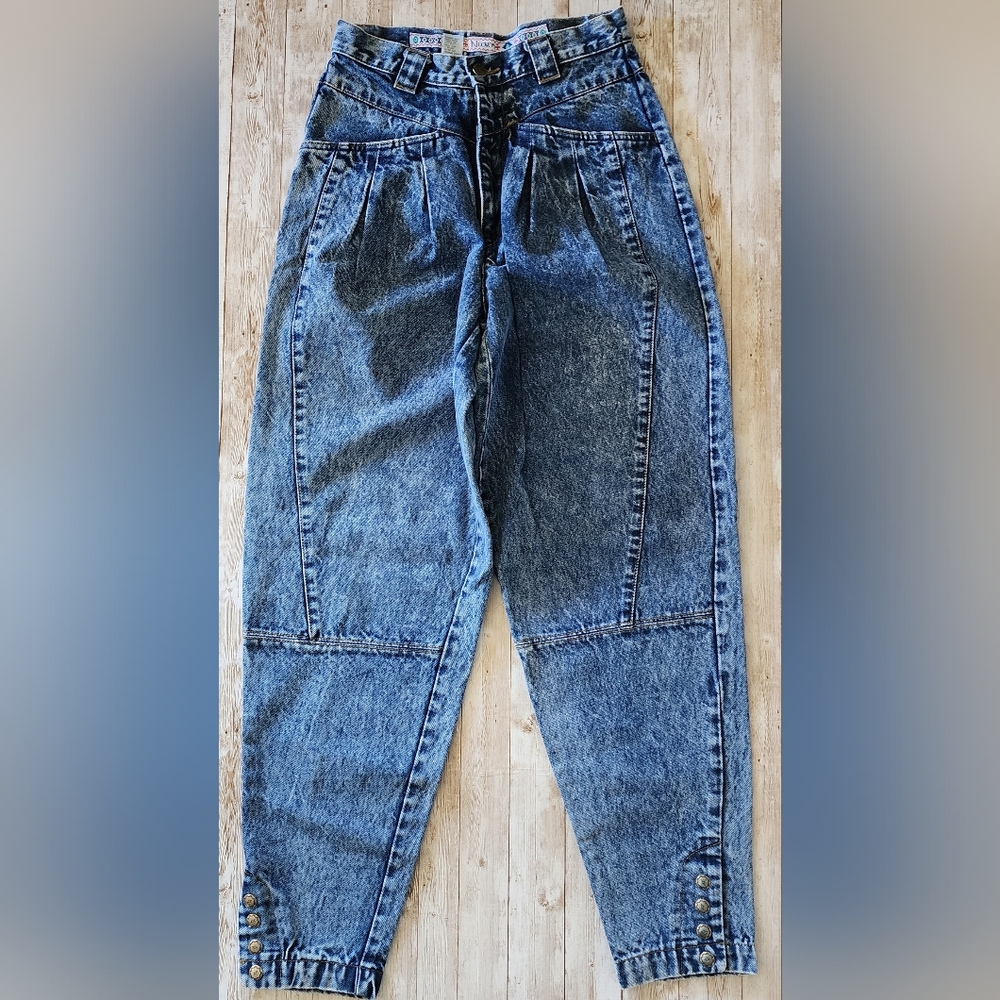 Vintage Nuovo Jeans acid washed denim size 9L women blue boho